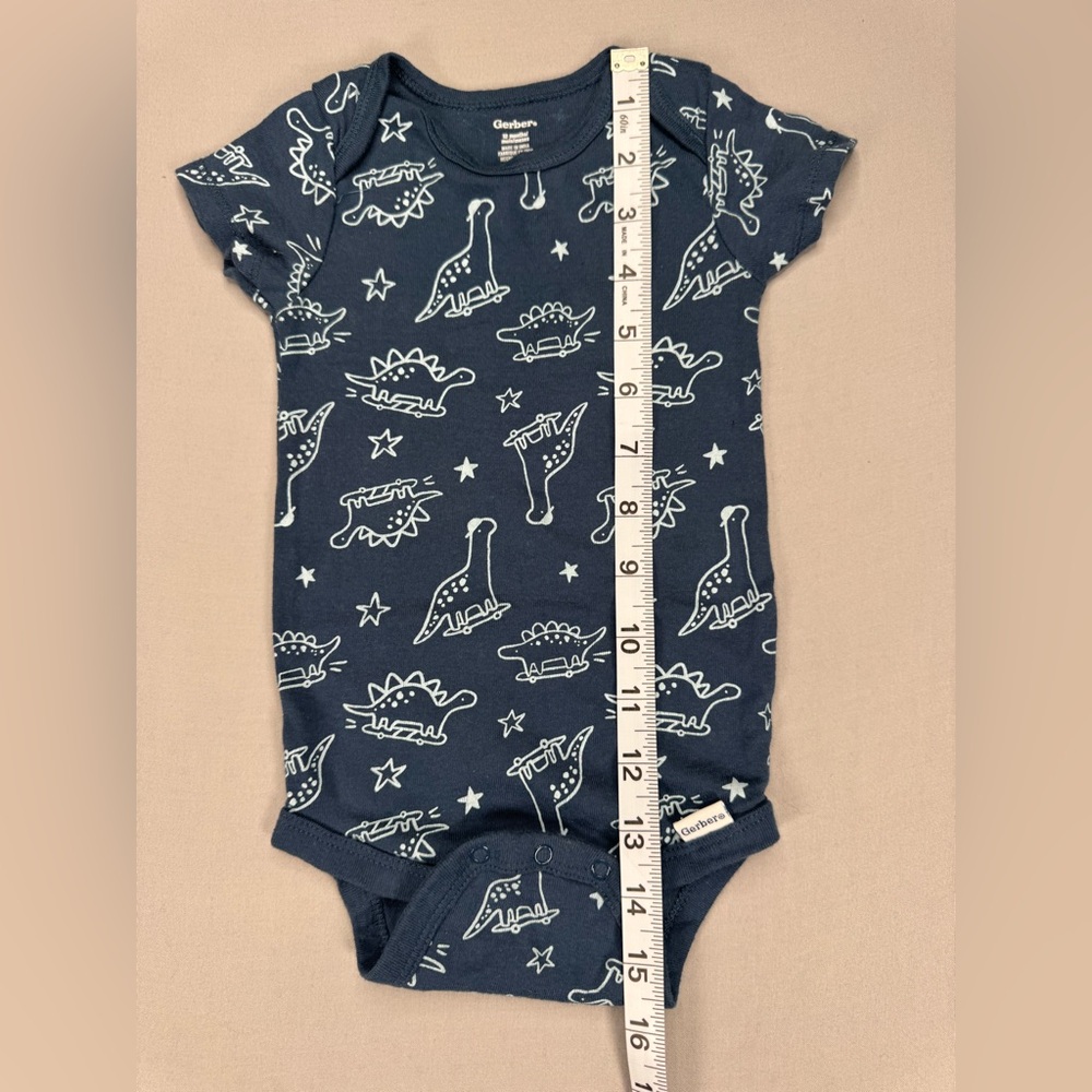 Gerber Navy Blue Dinosaur Baby Onesie